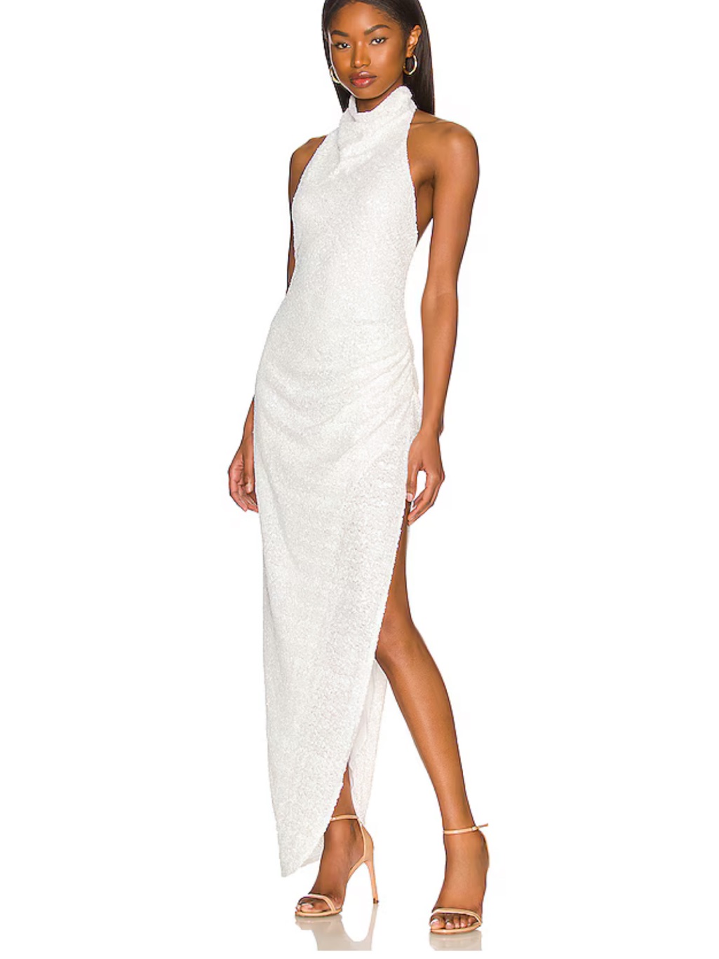 Revolve Samba Gown Amanda Uprichard White Sequin